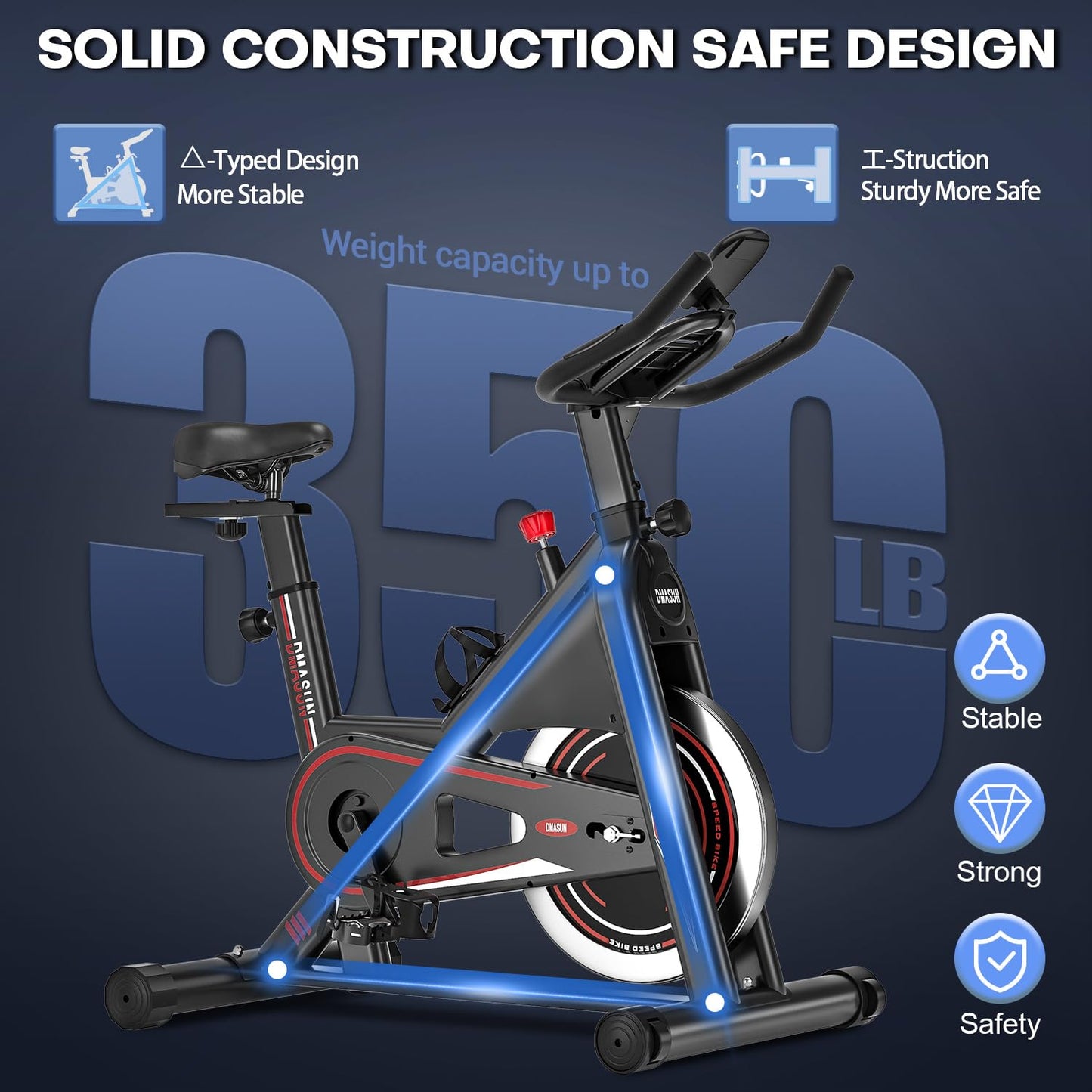 - DMASUN Indoor Exercise Bikes For Home Gym | Use with LCD Display -