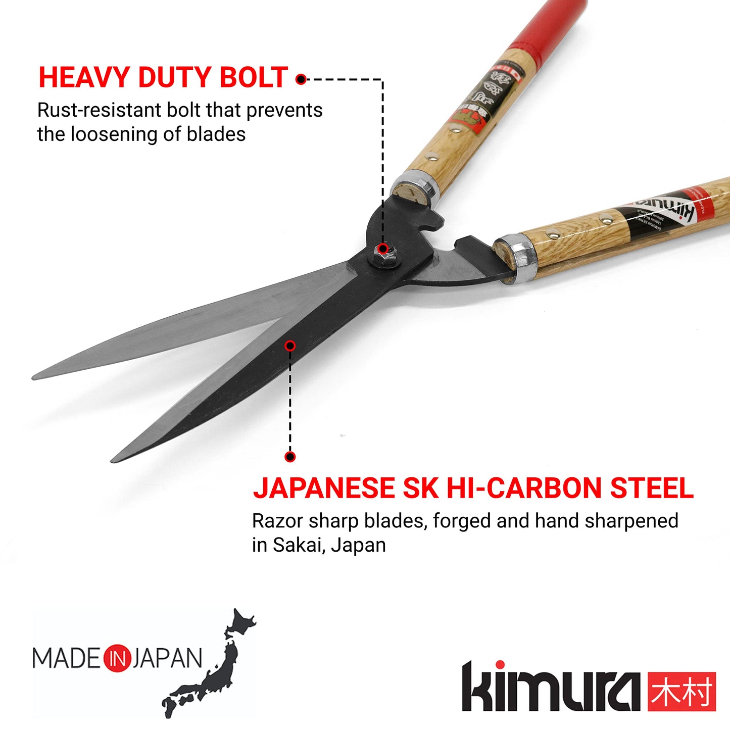 - Kimura® Samurai Garden Shears | Premium Hedge Shears With Lightweight Japanese Oak Handles -