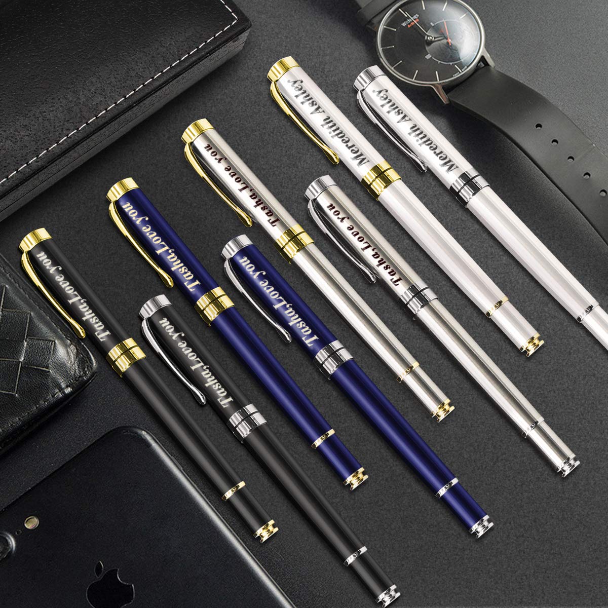 Aolun Engraved Pen Personalised,Personalised Pen with Your Name Or Message,Refillable Medium Refill,Personalised Gifts for Men or Women(Black Ink)