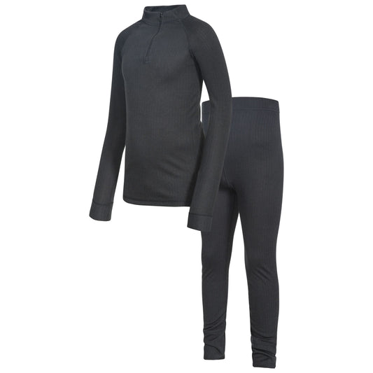 - Trespass Unite360 | Black X, 9/10, Quick Dry Baselayer Set |  Kids Unisex, Age 9-10 | Black -