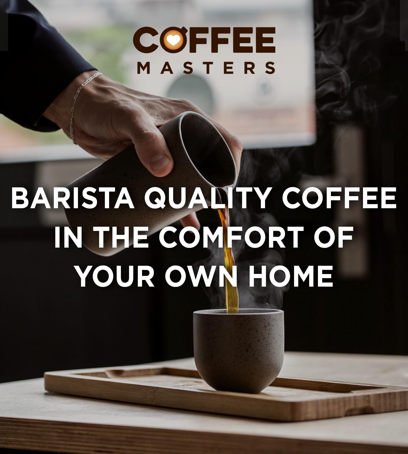 Coffee Masters All Day Blend Espresso Coffee Beans 1kg - Medium Roast for Strong and Full Bodied Espresso - Whole Coffee Beans Ideal for Espresso Machines