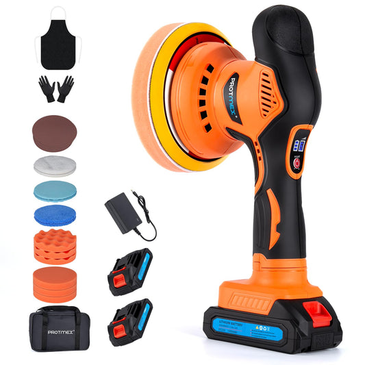 - Protmex Cordless Car Buffer Polisher | Car Buffer And Polisher Kit | 6 Variable Speed Car Polishing Kit -