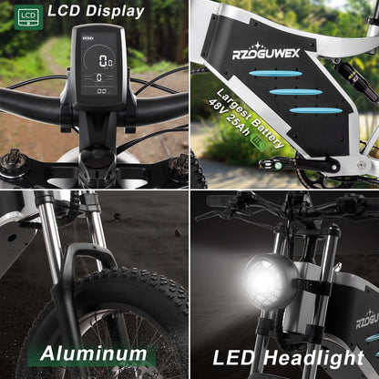 - RZOGUWEX Electric Bicycle | 20 Inch Off-Road EBIKE for Adults -