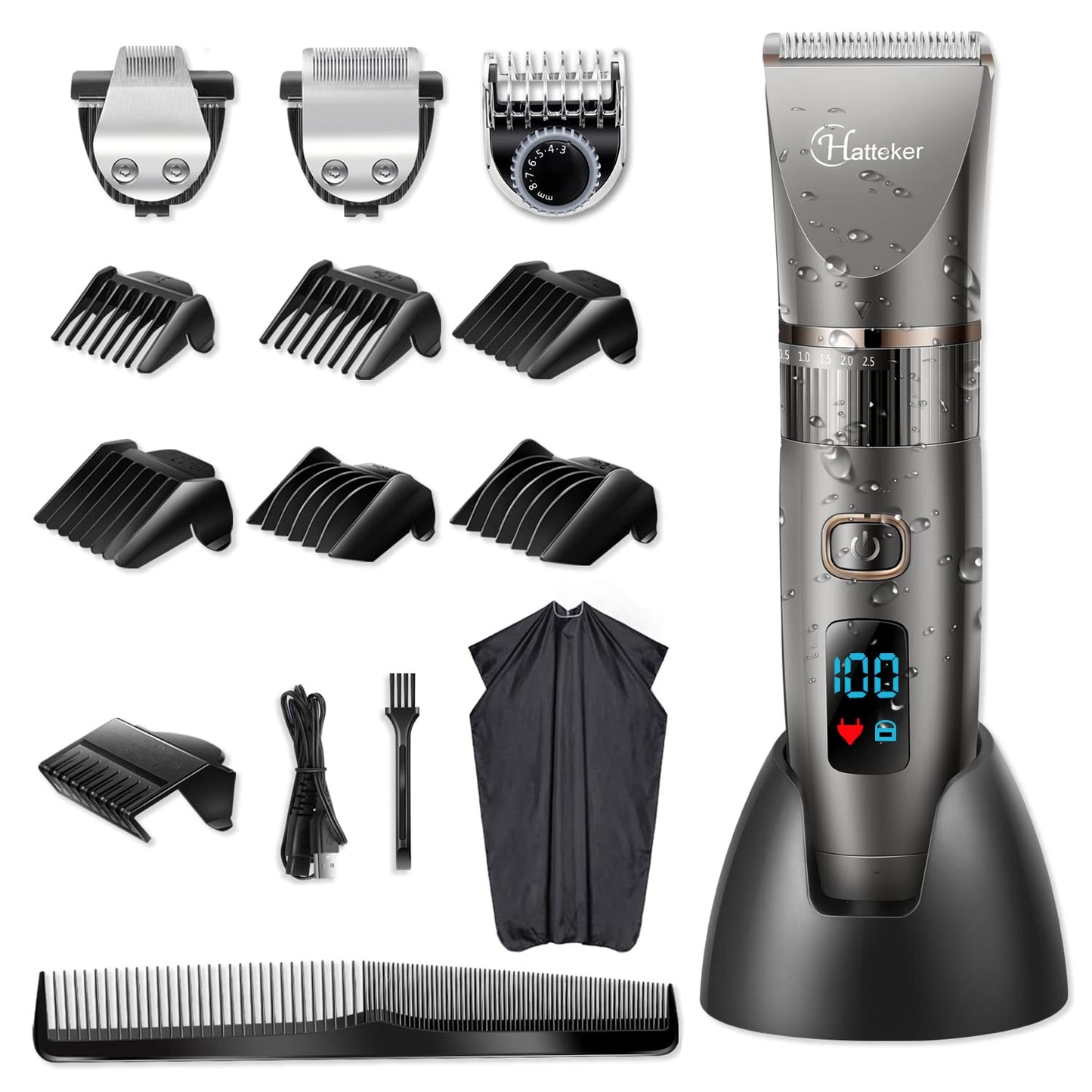 - Hatteker Professional Hair Clippers | Cordless Clippers | Hair Trimmer Beard Trimmer -