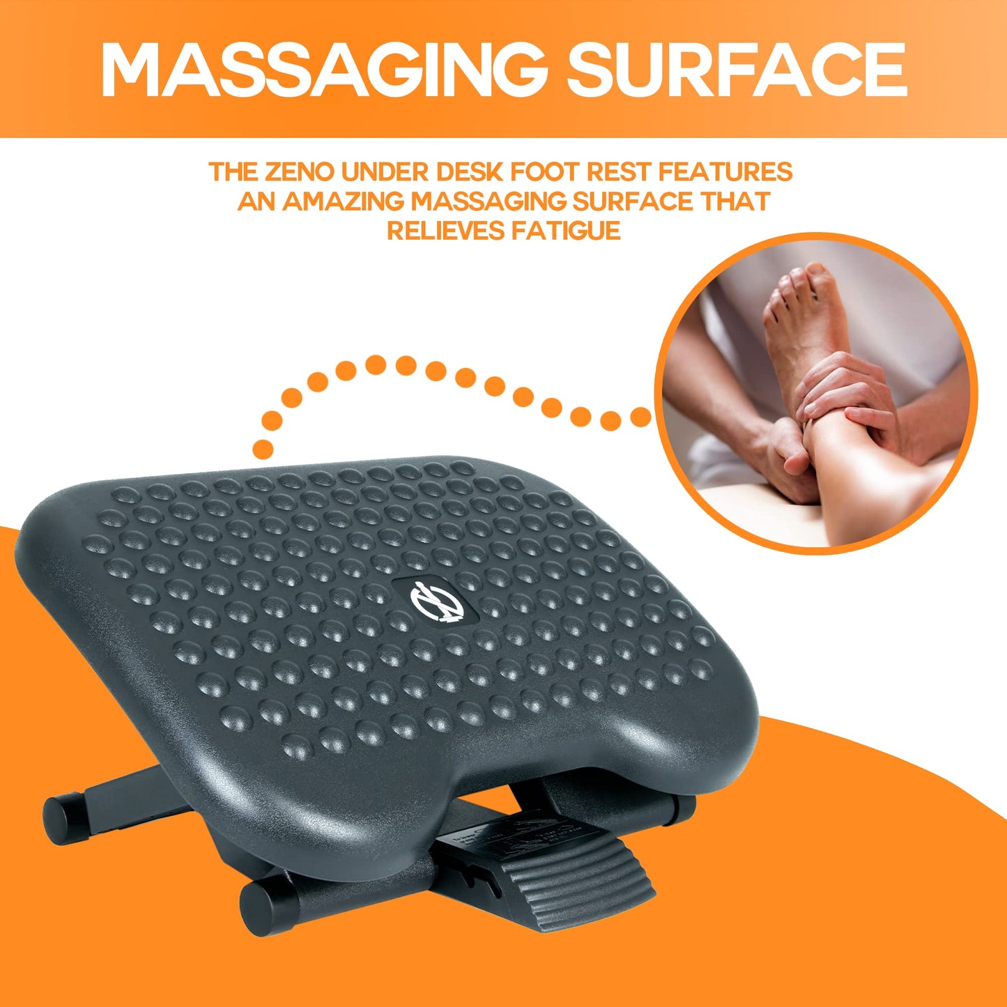- ZENO Foot Rest | 3 Height Adjustable | Under Desk Foot Rest