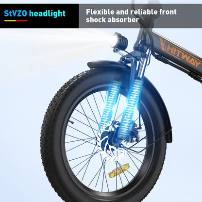 - HITWAY Electric Bike for Adults | 20"*3.0 Fat Tire E-Bike | 250W Electric Bicycle | Folding Electric Bike | 36V/12Ah Removable Battery -
