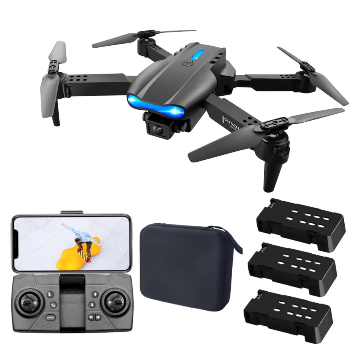 - SyncTech E99S Pro FPV Drone | Built In Camera 1080P | 3 Batteries - 60+mins Flight time | HD Transmission | Drone for Kids and Pros | HD -