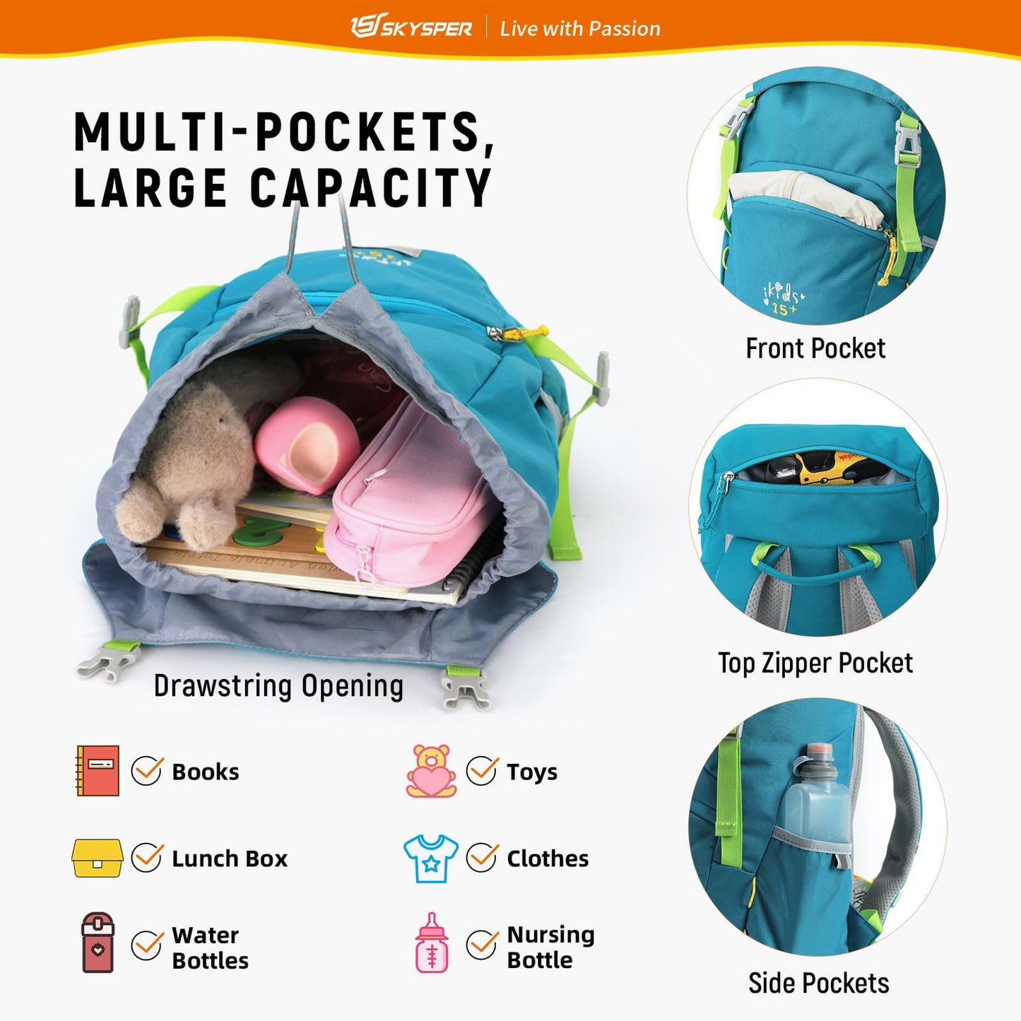 - SKYSPER Kids Backpack for Boys Girls |  Primary School Bag -