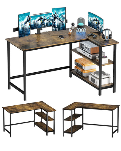 - WOODYNLUX L Shaped Desk - 43 Inch Gaming Desk, Computer Corner Desk