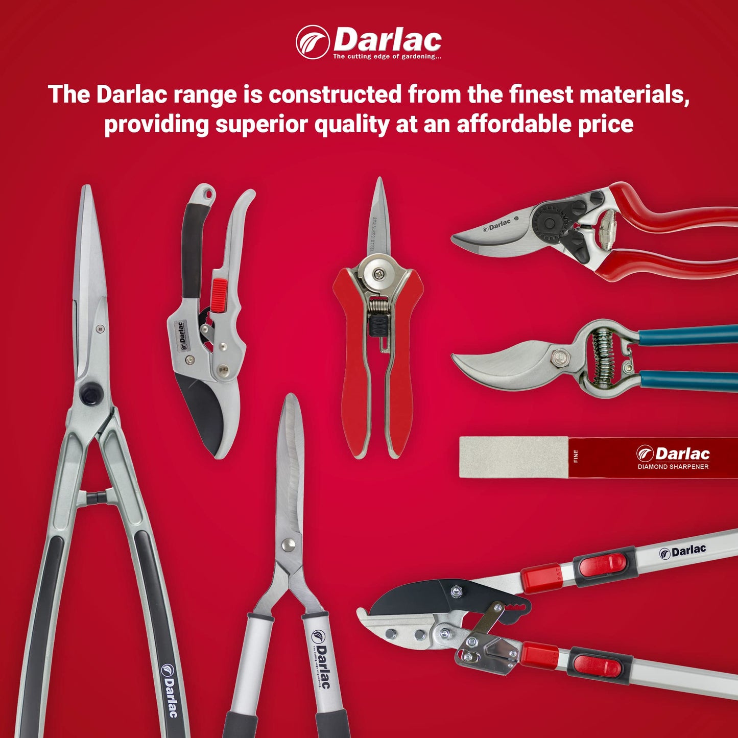 Darlac Lightweight Shear – Lightweight, Razor Sharp Garden Shears – Ideal for Precision Hedge Trimming & Topiary – Wavy Edged Carbon Steel Blades for Trapping Growth – Comfortable Grip – Easy to Use