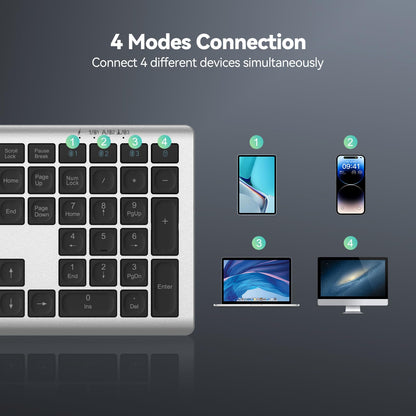 - TECKNET Wireless Keyboard | Rechargeable 2.4GHz | USB Bluetooth Keyboard -