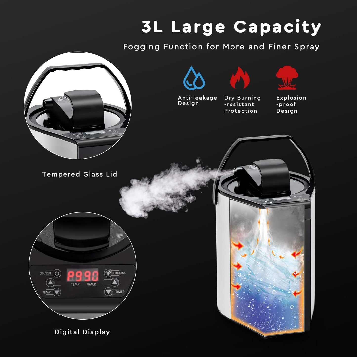 - RELAX4LIFE Portable Sauna Tent | 3L Sauna Pot Bath Box | 9-Gear Adjustable Temperature & Timer -