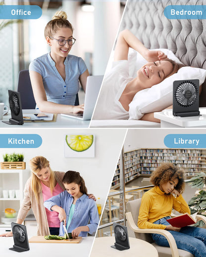 - TriPole USB Desk Fan | 2000mAh Portable USB Fan | 3 Speeds | Rechargeable | Mini Fan -