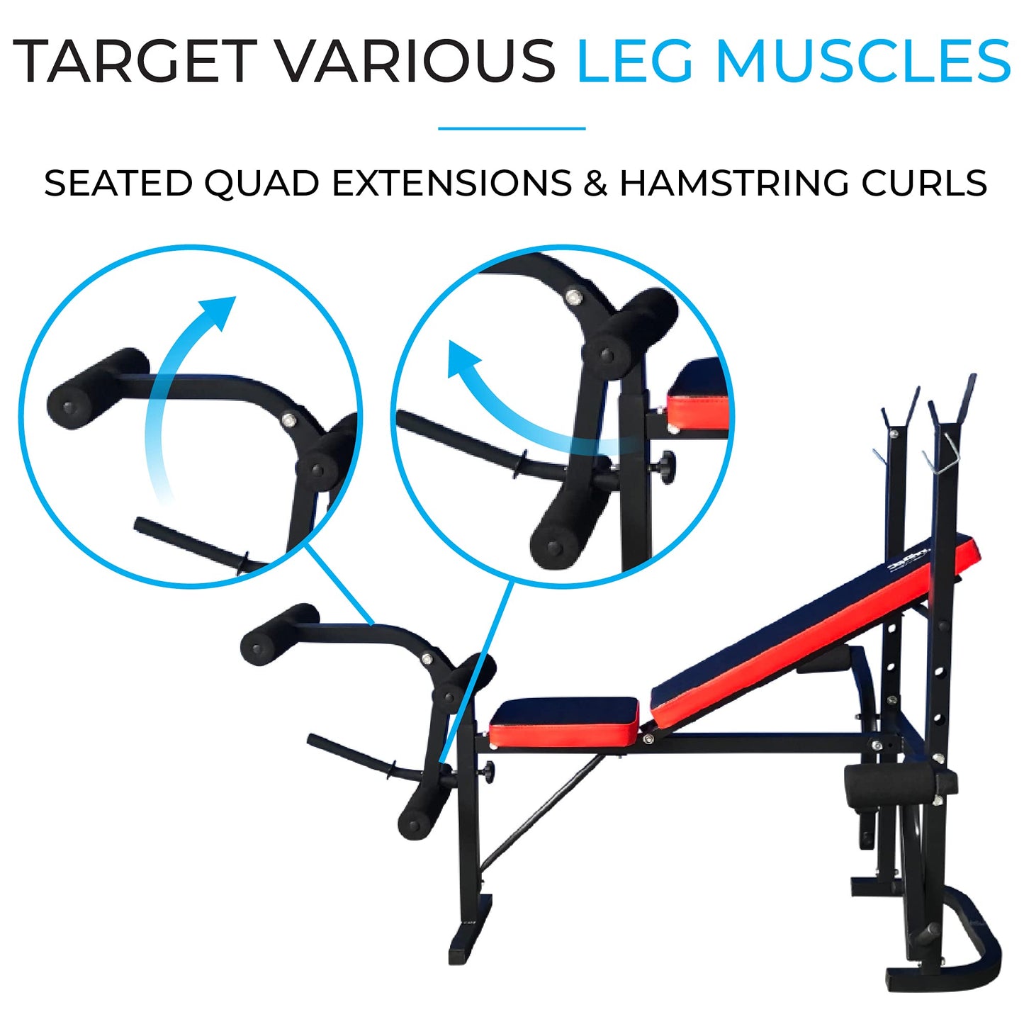 - Fit4home Weights Bench With Barbell Rack | Adjustable Home Training Gym Workout Fitness Bench | TF-1001 Black -