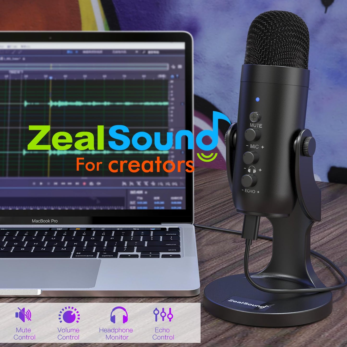 - zealsound USB Microphone, PC Phone Podcast Mic, Condenser Gaming microphones for PS4&5