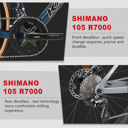 - KABON Carbon Road Bike | 700C Carbon Fiber Frame Road Bike | Shimano 105 22 Speed | Disc Brake -