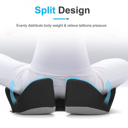 Ajiteogy Seat Cushion,Memory Foam Coccyx Cushion Pressure Relief for Hip, Tailbone, Coccyx, Sciatica,Ergonomic Seat Cushion for Office Chair, Wheelchair, Car Seat