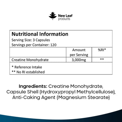 Creatine Monohydrate Capsules 3000mg - 360 Creatine Capsules (3 per Serving) 4 Months Supply- Exercise Workout Gym Supplement for Men & Women - Creatine Monohydrate Powder Capsules - UK Made