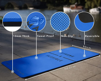 - Large Exercise Mat | Extra Wide & Extra Thick Yoga Mat (183cm x 80cm x 10mm) -