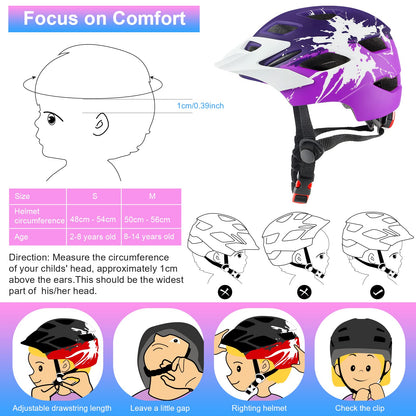 - RaMokey Kids Helmet | Kids Bike Helmet for Boys Girls Age 3-15 | Light Weight Cycling Helmet -