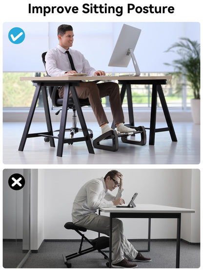 - HEETA Foot Rest Under Desk | Adjustable Height Footrest Ergonomic Foot Stool with Massager Function -