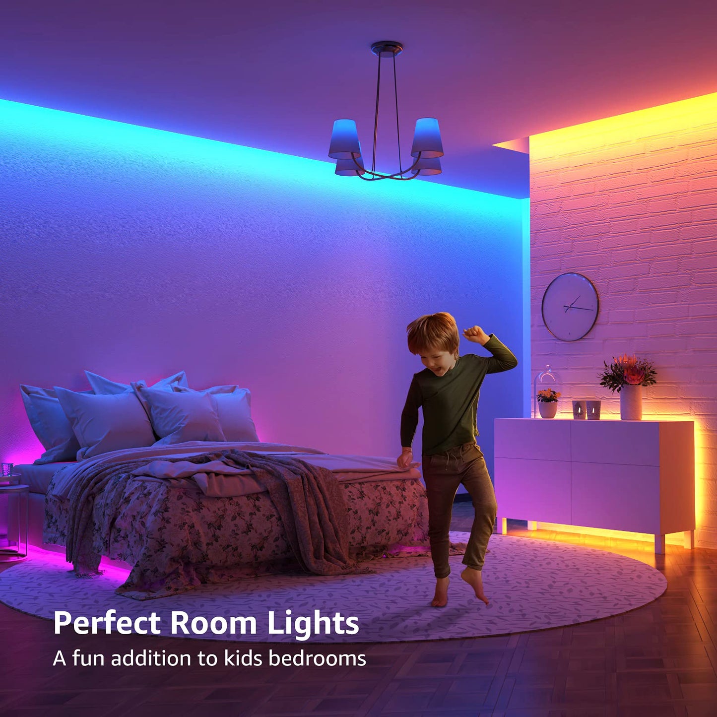- Lepro LED Strip Light | 5M | Dimmable RGB LED Strips With Remote | Colour Changing Room Lights -