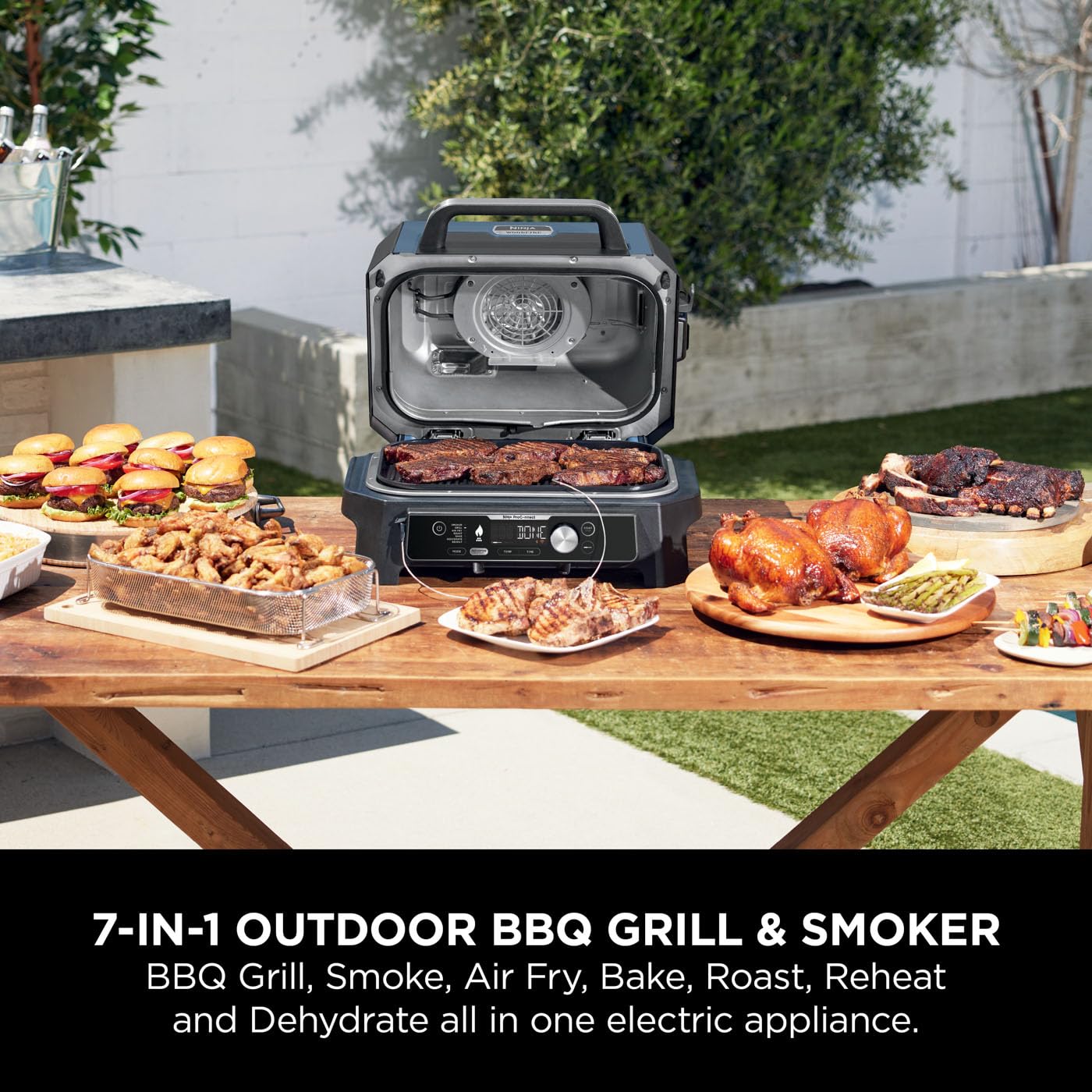 - Ninja Woodfire Pro Connect XL Electric BBQ Grill and Smoker | App Control | Digital Probe -