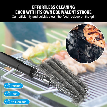 BBQ Brush 45cm Heavy Duty Grill Brush Long Handle BBQ Cleaning Kit for BBQ Grill