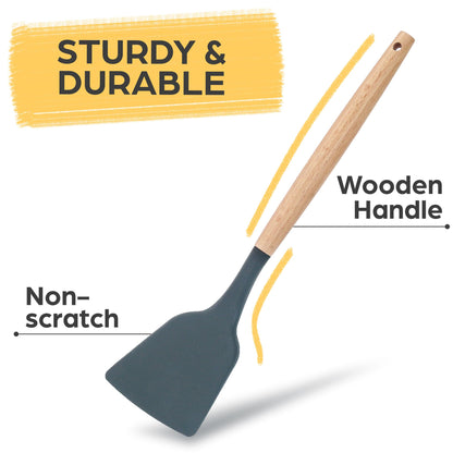 - Kitchen Utensils Set | 8 PCS Silicone Cooking Utensils Set with Heat Resistant | Nonstick Cookware Tongs Spatula Spoon Set -