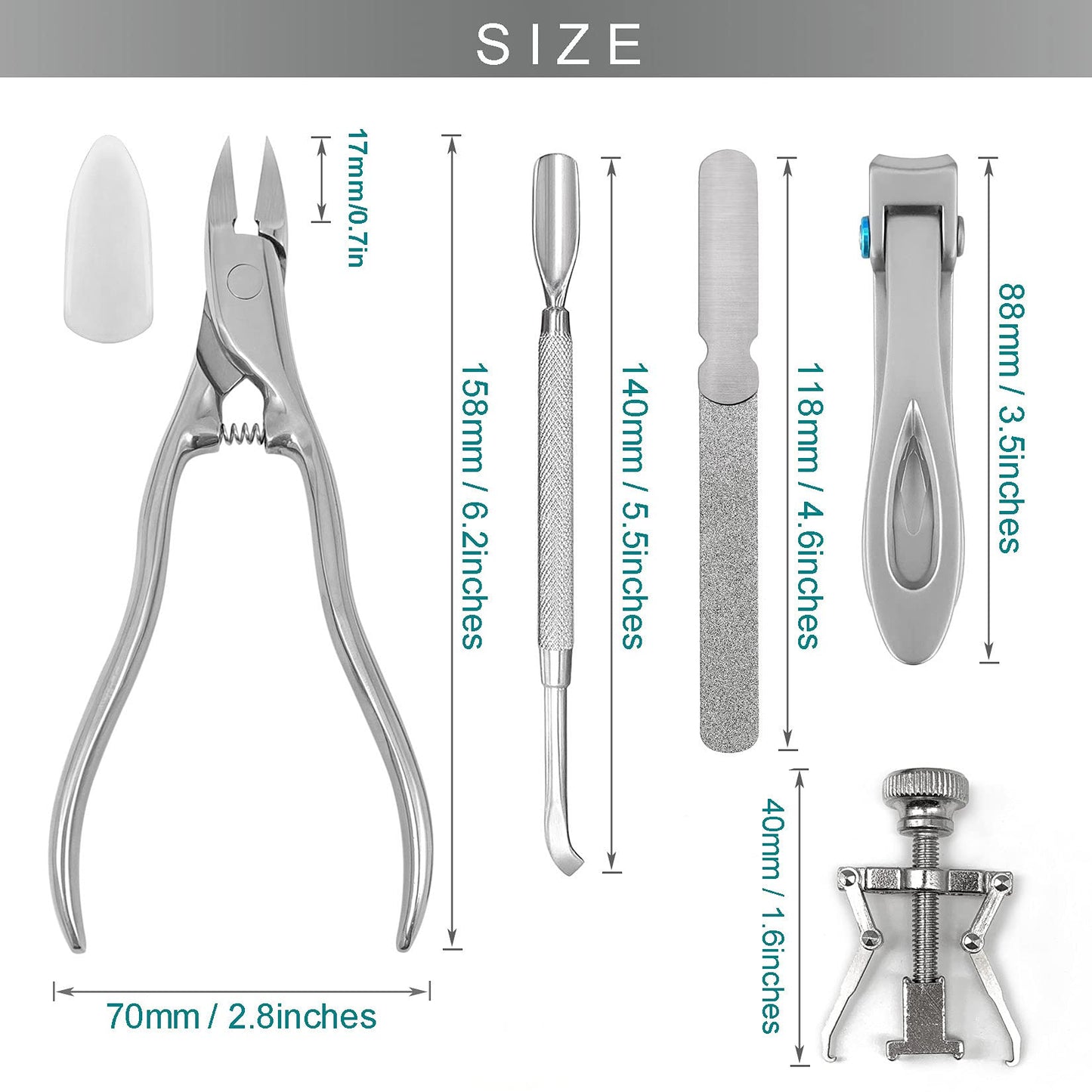 - VOGARB Nail Clippers Set for Thick/Ingrown Nails Toenail 5pcs -