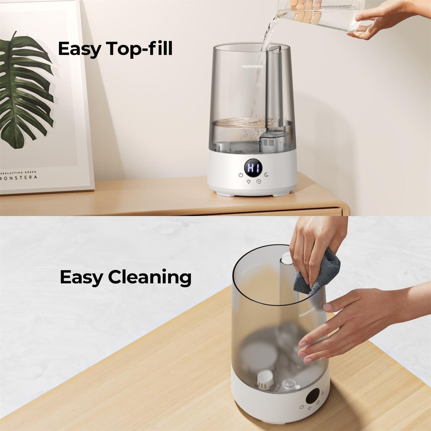 - Homvana Humidifier for Bedroom | 3.6L | Cool Mist for Large Room | 360° Rotatable -