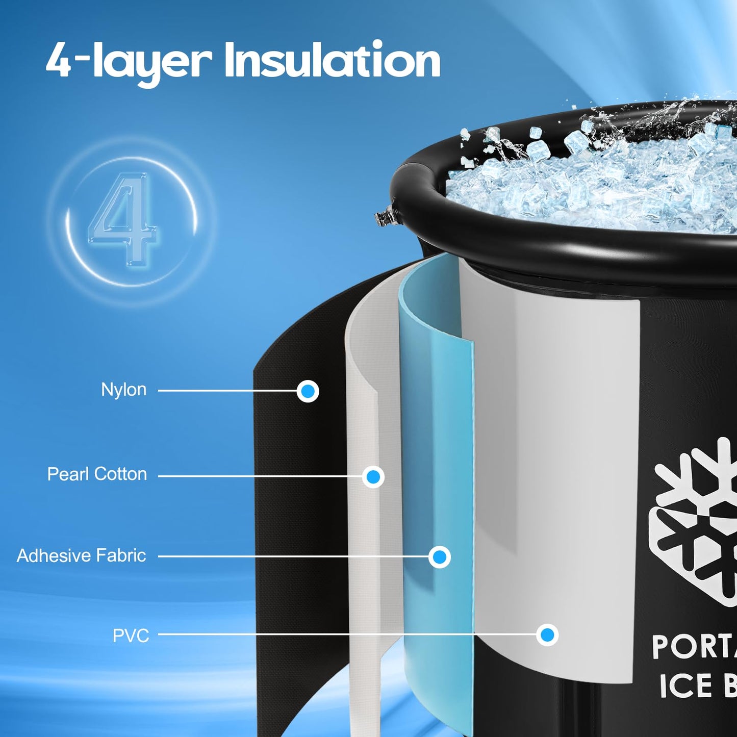 - Ice Bath Tub 376L Ice Bath Outdoor | High Capacity Cold Water Therapy Tub for Athletes | Durable Cold Plunge Pool | Portable and Insulated Cold Plunge Tub -
