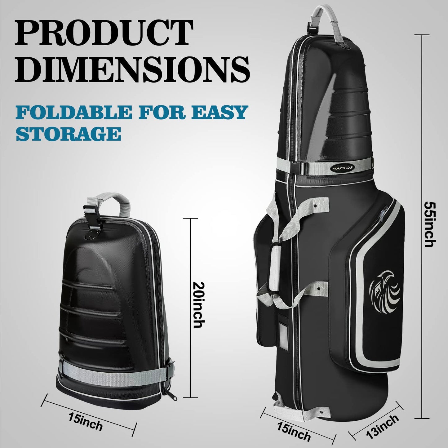 - Yamato Golf Travel Bag, Hard Shell With Wheels