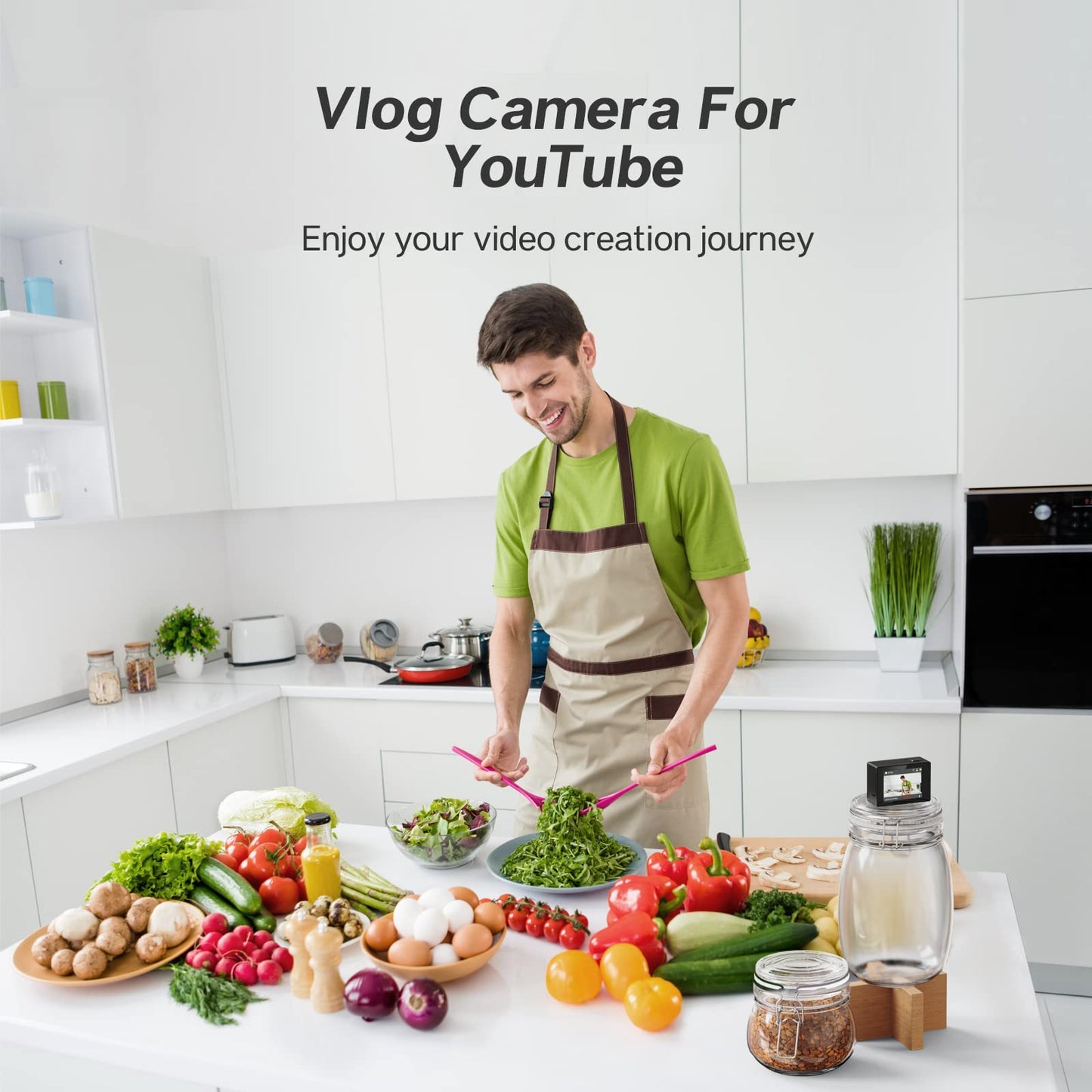 - Surfola 4K 30fps Action Camera | SF230 | 131ft Waterproof Underwater Camera | Camera for Vlogging | Includes External Mic -