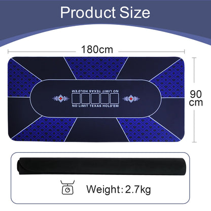 - FURUISEN Upgraded Waterproof Poker Mat 180 x 90 cm | 8 Player Portable Rubber Texas Hold'em Poker Table -