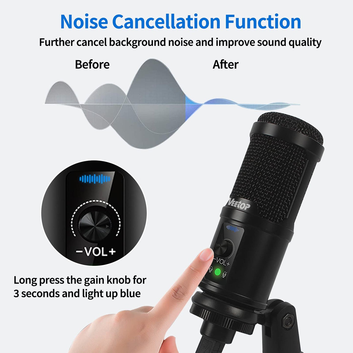 - Veetop USB Microphone Metal Computer Condenser -