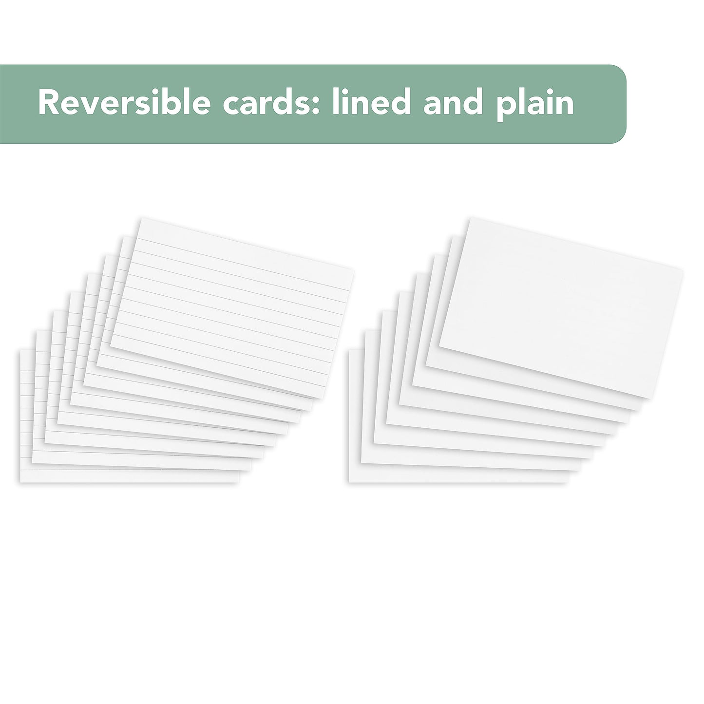 - Summit Flash Cards | 200 Pack White | Lined Revision Cards | 125x75mm -