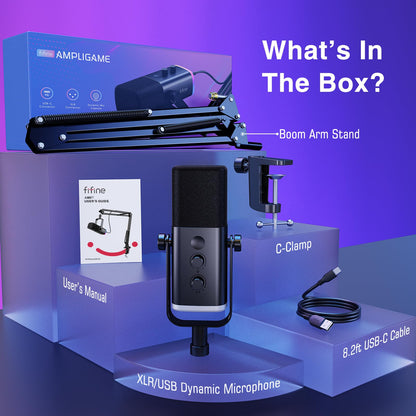 - FIFINE Gaming Microphone Kit | XLR/USB Microphone Set -