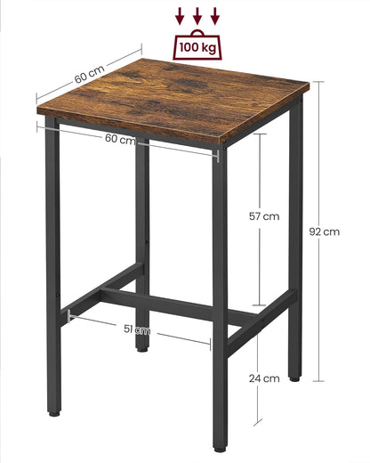 - VASAGLE High Table, Square Bar Table -