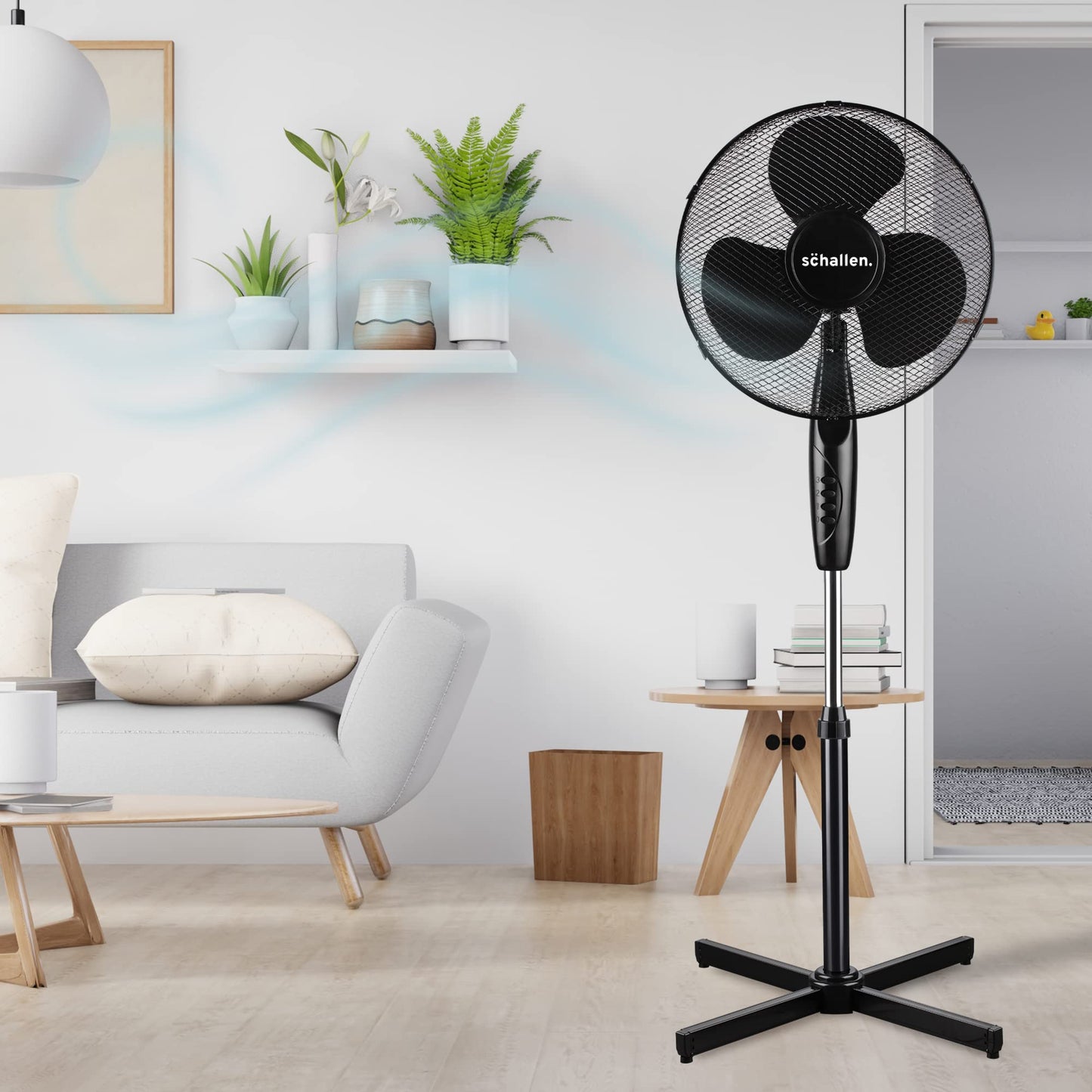 - Schallen 16" Electric | Oscillating Floor | Standing Tall | Pedestal Air Cooling Fan -