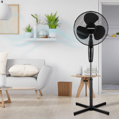 - Schallen 16" Electric | Oscillating Floor | Standing Tall | Pedestal Air Cooling Fan -