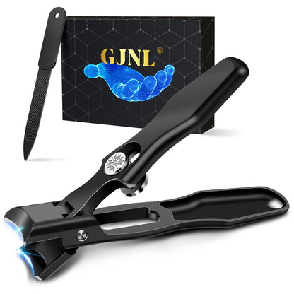 2024 Upgrade Nail Clippers for Men Thick Nails, Wide Jaw Opening Nail Clippers with Catcher, No Splash Toenail Clippers for Seniors, Professional Ultra Sharp Fingernail Cutter with Safety Lock