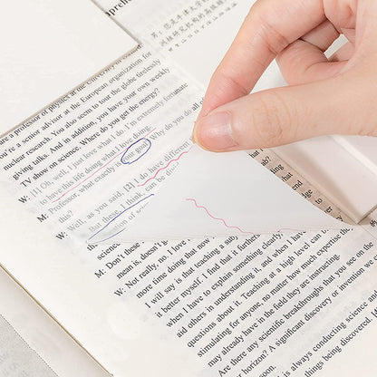 100pcs Transparent Sticky Notes Self-Stick Note Pads, Clear Notes 75mm*75mm Transparent Self Adhesive Removable Perfect for Studying and Writing in Text Books and Office