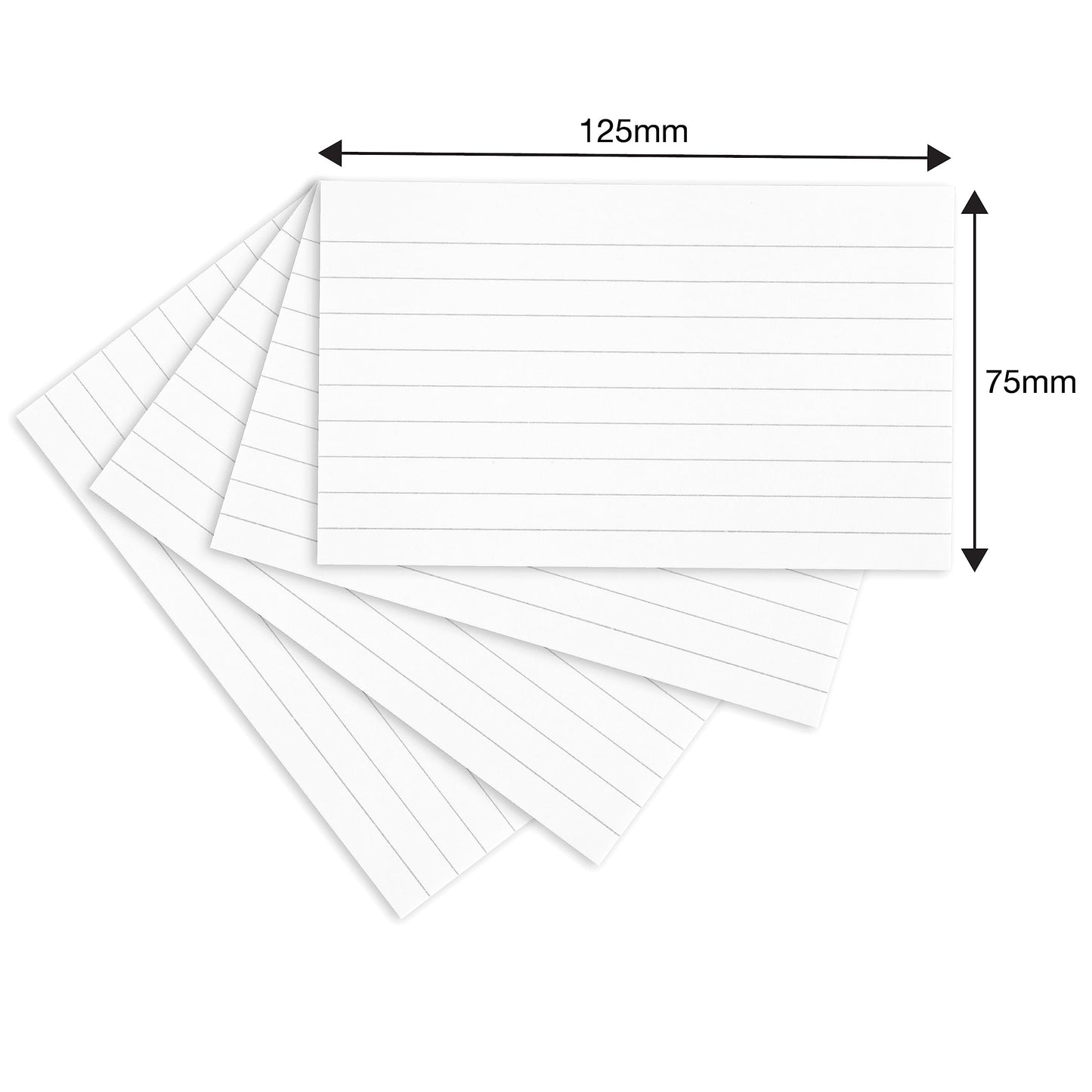 - Summit Flash Cards | 200 Pack White | Lined Revision Cards | 125x75mm -