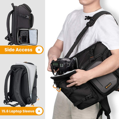 - TARION Camera Backpack, Waterproof Camera Bag with 15'' Laptop Compartment | Professional Photography Backpack -