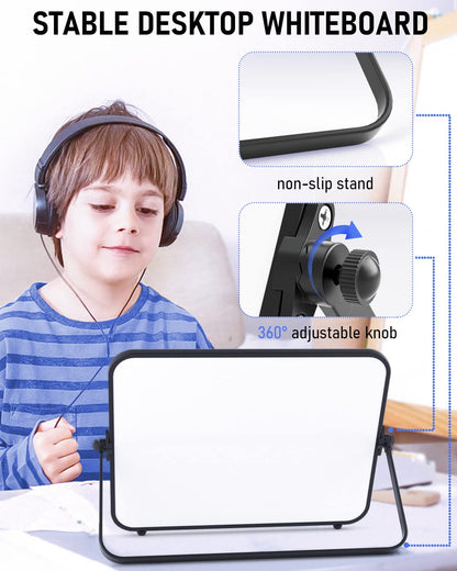 - Nicpro Dry Erase Small Whiteboard | A4 with Non-Slip Stand -