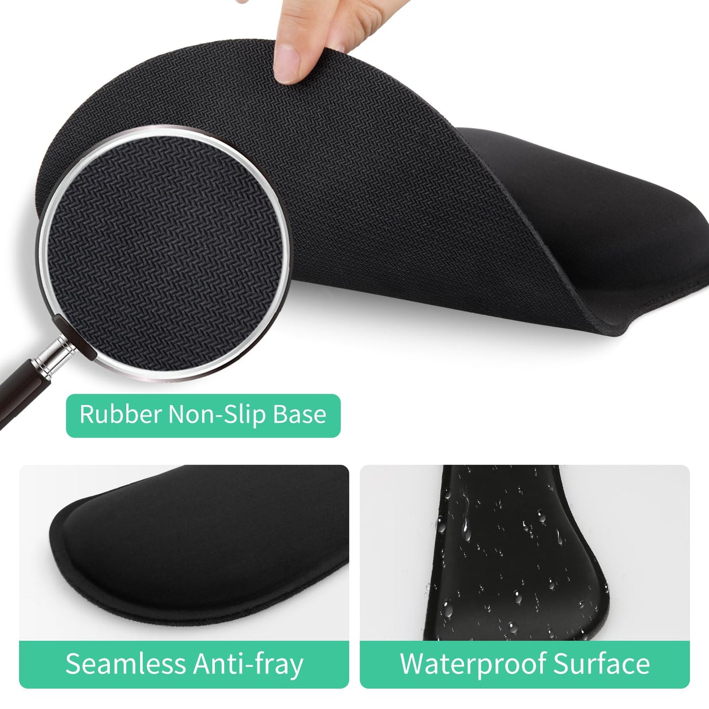 - ZIBLY Keyboard wrist rest and Mouse mat wrist support, Comfortable Memory Foam Mouse pad wrist support cushion with Anti-Slip Grip for Office Computer Laptop Working Gaming