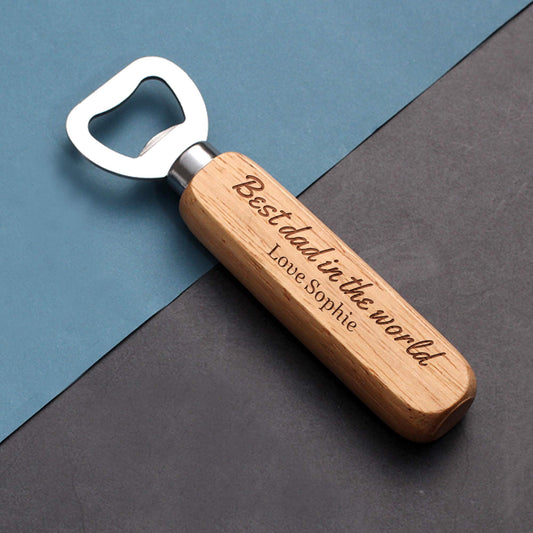 - Personalised Wooden Handle Bottle Opener -