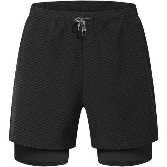 - HOPLYNN Mens Running 2 in 1 Sports Shorts Breathable Outdoor Workout Training Shorts -