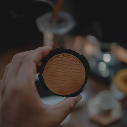 CAFE CONCETTO Filter for use in AeroPress Go/AeroPress Coffee Makers - Disc Superfine - Reusable - Premium Coated Stainless Steel (Rose Gold, Metal) - Brew Tips Included